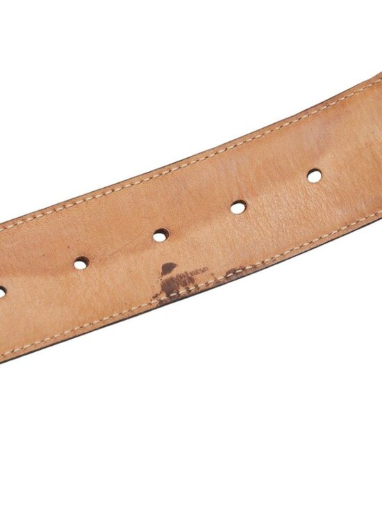 Guccissima Interlocking Belt 34 Black Leather